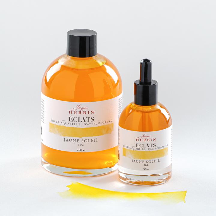 Image du produit Herbin Encre aquarelle Eclats en 250ml - jaune soleil (Encrier)
