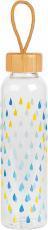 Produktbild CM06991 Raindrops Glasflasche 550 ml mit Bambusdeckel (0.55 l)
