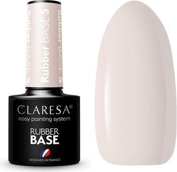 Claresa UV-Nagellack Rubber Base Maniküre & Pediküre 5ml - Farbton 05 Semi-Transparent (Rosa, UV-Gel Lack)