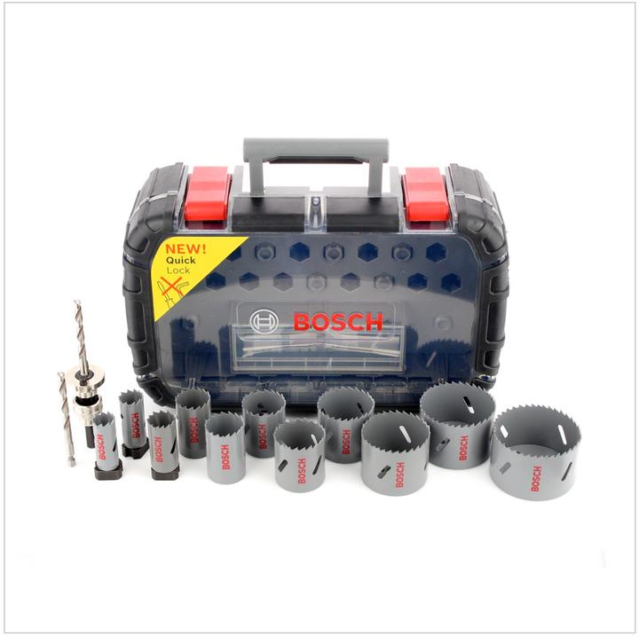 Actual product image Bosch Professional Zubehör 17-piece hole saw set, HSS bi-metal, universal, 20-68/74 mm (20 mm, 22 mm, 25 mm, 32 mm, 35 mm, 40 mm, 44 mm, 76 mm, 60 mm, 68 mm, 51 mm)