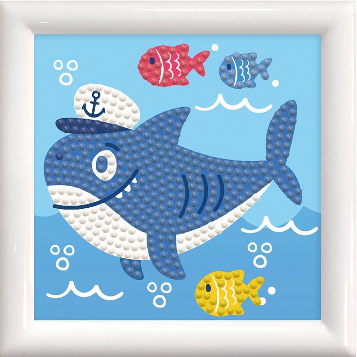 Actual product image Diamond Dotz Original Diamond Painting "Shark Ahoy!" 9.5 x 9.5 cm with picture frame, 414 Diamond M