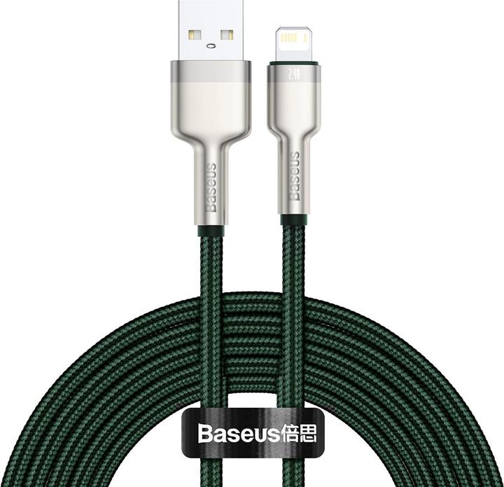 Baseus USB cable for Lightning Cafule, 2.4A, 2m (green) (2 m, USB 2.0)