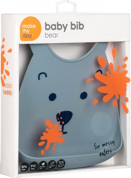 Image du produit Make My Day Bavoir à manger en silicone "ready teddy