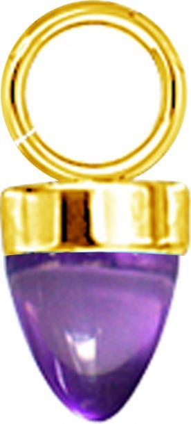Image du produit Star Piercing Anhänger vergoldet ein Kegel Glas violett (sans laiton, Acier chirurgical 316L)