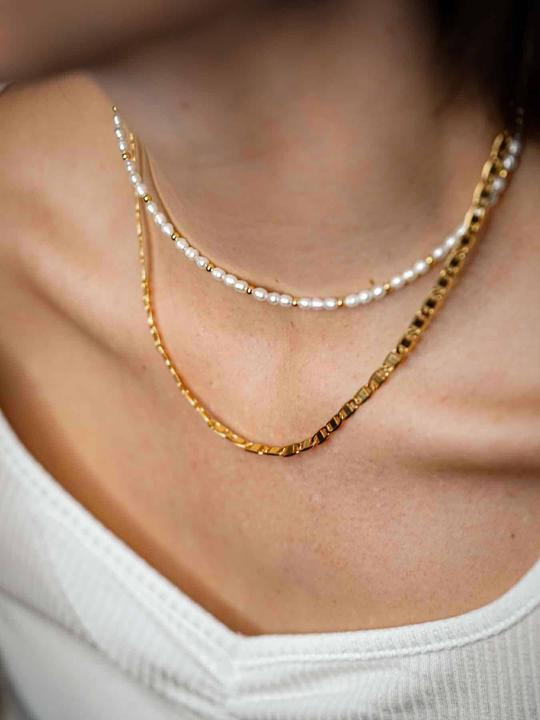 Image du produit Tara Style Ensemble de bijoux Sonia Pearl (waterproof) (Acier inoxydable 18k plaqué or, 100% résistant à l'eau)