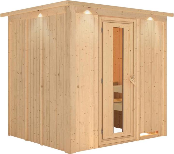 Actual product image Karibu Sauna Eupin front entry, wreath (Without oven)