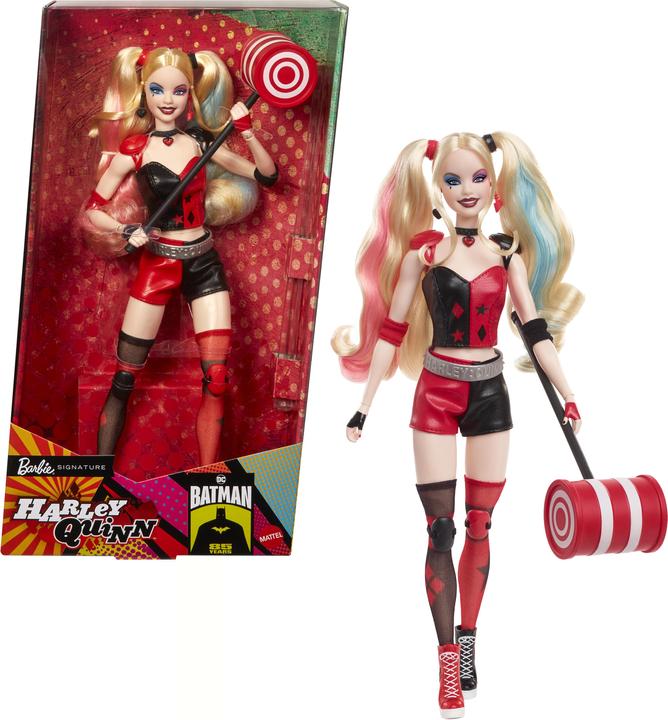Productafbeelding Barbie Signature Harley Quinn Sammlerpuppe mit beweglichem Körper, ikonischem Outfit und Schlägel
