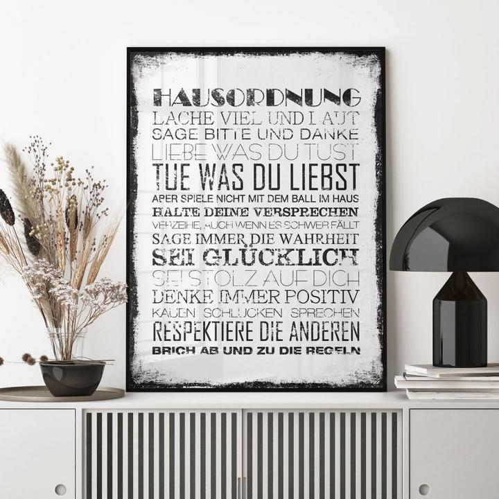 Actual product image Trenddeko Poster house rules 24 x 30 cm, paper (24 x 30 cm)