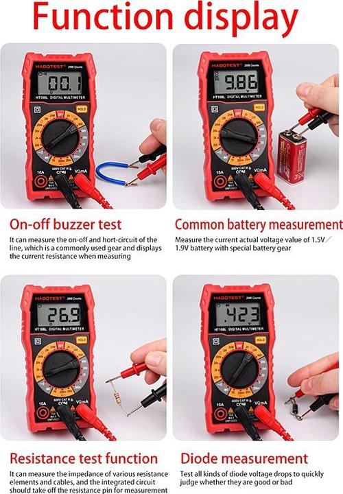 Image du produit Habotest HT108L Multimètre numérique universel (CAT III 600V)