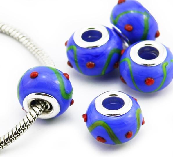 Immagine prodotto Hermex Perla di vetro placcata argento 925 - Blu argenteo (Lega metallica, Vetro)