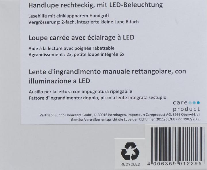 Actual product image Sundo Hand magnifier with LED illumination rectangular