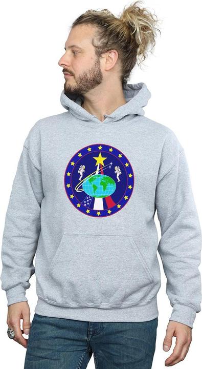Actual product image Nasa Mens Classic Globe Astronauts Hoodie (S)