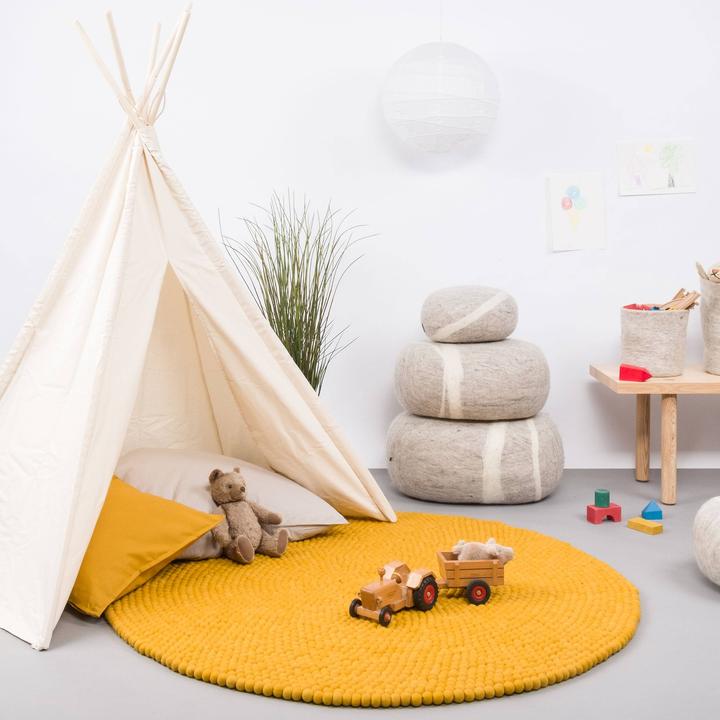Image du produit Myfelt Klara Tapis de boules de feutre rond (90 x 90 cm)