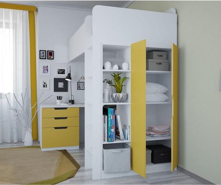 Produktbild Polini kids Hochbett mit Kleiderschrank Regal (90 x 200 cm)