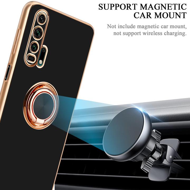 Productafbeelding Cadorabo Hoesje voor Honor 20 PRO in TPU met camerabescherming en ring LM089 Style (Honor 20 Pro)