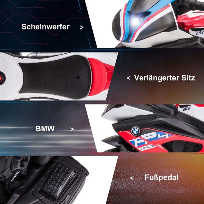 Image du produit Swisshandel24 Moto électrique enfant tricycle 6V, 3 modes musicaux 2,5 km/h à partir de 18 mois PP métal rouge (6 V)