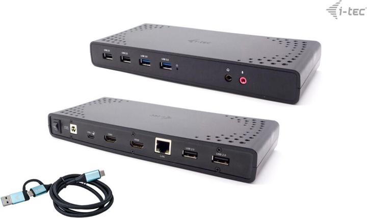 Actual product image i-tec USB 3.0 / USB-C / Thunderbolt Dual Display Docking Station + Power Delivery 100W (USB-C, 12 Ports)