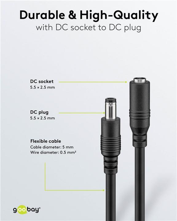 Actual product image Goobay power supply extension cable (10 m)