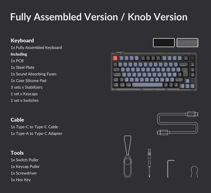 Actual product image Keychron V1 Knob Version (CH, Cable)