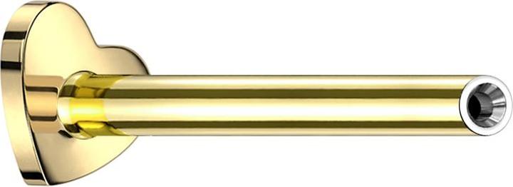 Immagine prodotto Star Piercing Asta per labret micro filettata cuore placcato oro (senza ottone, Titanio G23)