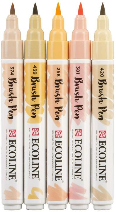 Image du produit Talens Brushpen Ecoline 5er Set, Rose, Largeur de trait : B, Brush (Rose, 1 x)