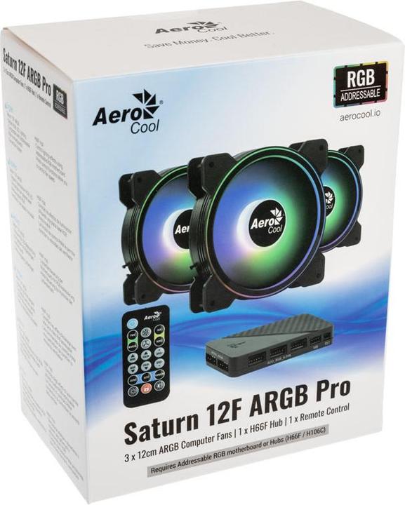 Actual product image AeroCool Saturn 12F ARGB Pro motherboard fan (120 mm, 3 x)