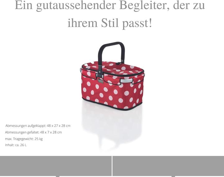 Image du produit Genius Panier Falko, rouge à pois blancs