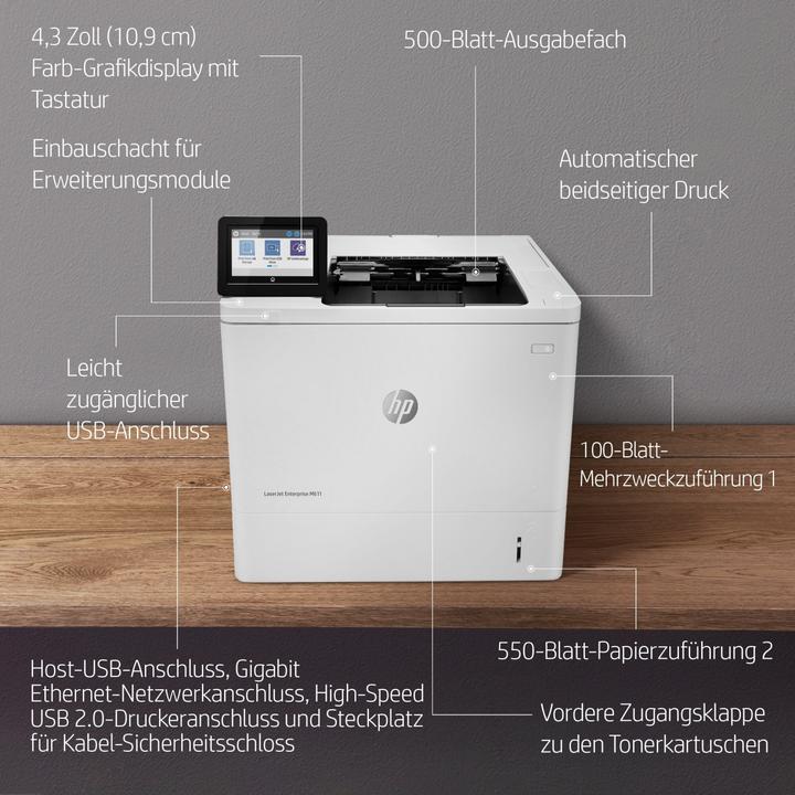 Actual product image HP M611dn Laserjet Enterprise (Laser, Black and white)