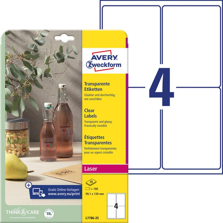 Image du produit Avery Étiquettes transparentes