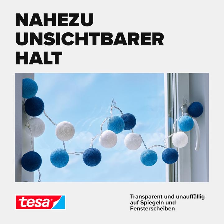 Actual product image tesa Adhesive hooks for glass, 1kg holding capacity, can be removed without a trace & reused, 2 hooks