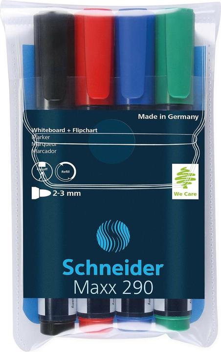 Produktbild Schneider Boardmarker Maxx 290 Set (Schwarz, Rot, Blau, Grün, 3 mm, 4 x)