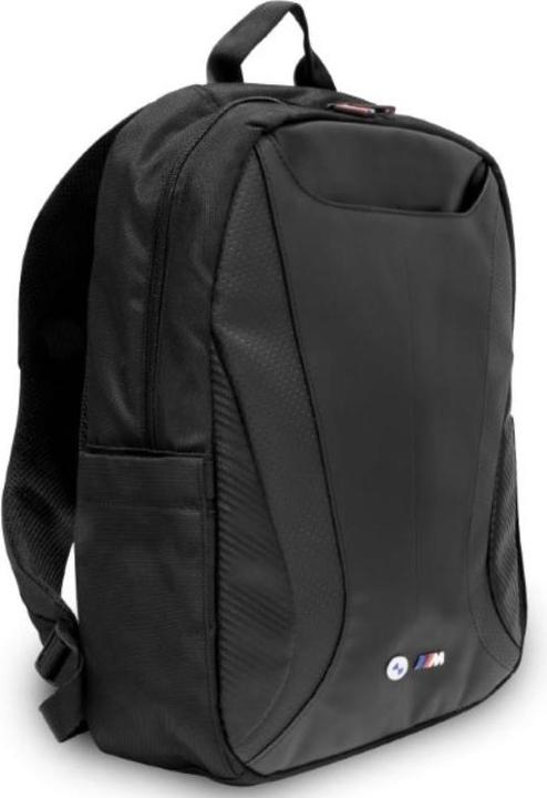 Actual product image BMW Backpack BMBP15SPCTFK 16" black/black Carbon&Leather Tricolour