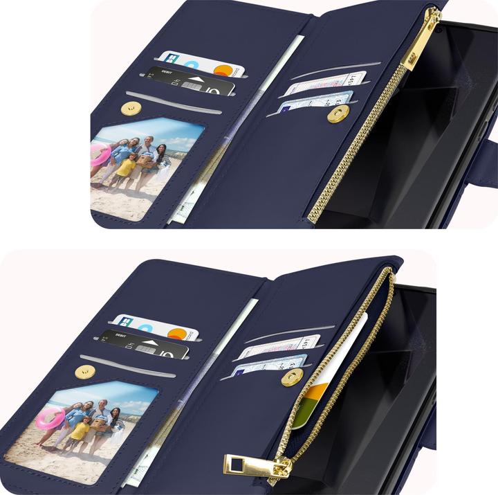 Immagine prodotto Avizar Serie di cover per portafogli con charm trapuntato (Samsung Galaxy S24 Ultra)
