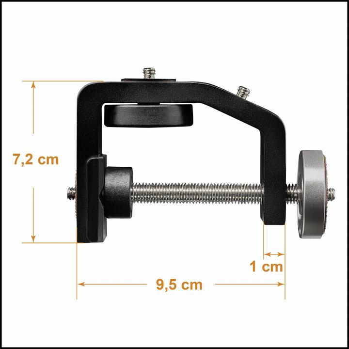 Actual product image Walimex pro per KX-25 tripod clamp with ball head (Stand clamp)