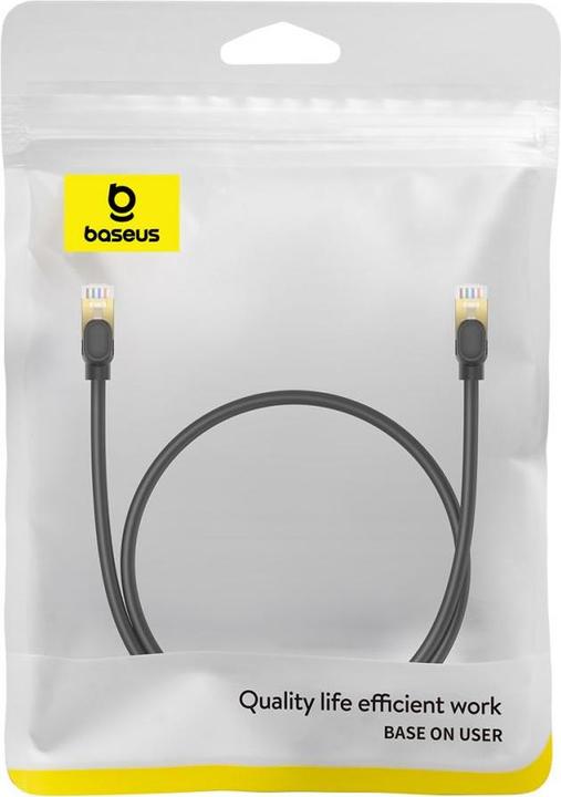 Immagine prodotto Baseus Cavo di rete cat.8 Ethernet RJ45, 40Gbps, 0,5m (nero) (CAT8.2, 0.50 m)