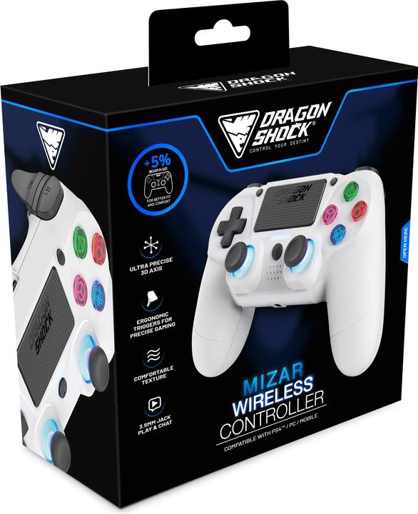 Produktbild DragonShock Controller Mizar Wireless weiss PS4 (PS4)