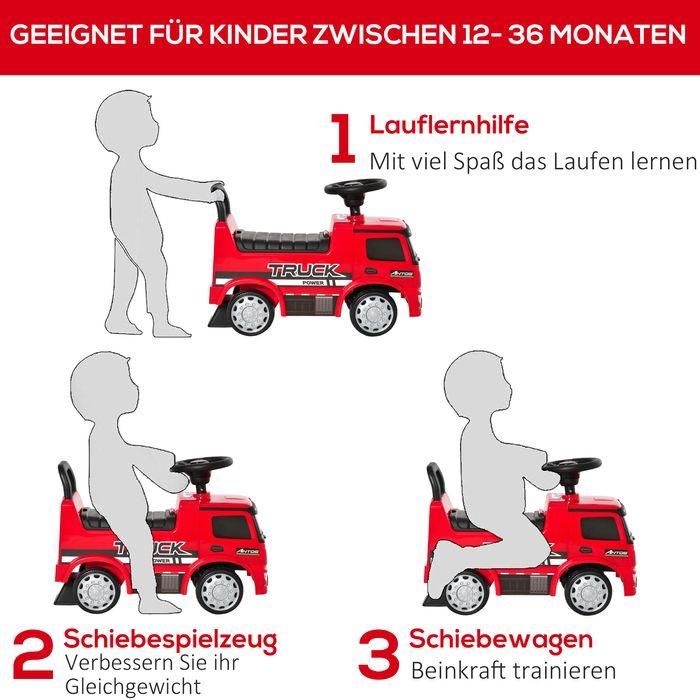 Immagine prodotto Swisshandel24 Auto cavalcabile per bambini Mercedes ANTOS in stile camioncino con luci per bambini dai 12 anni in