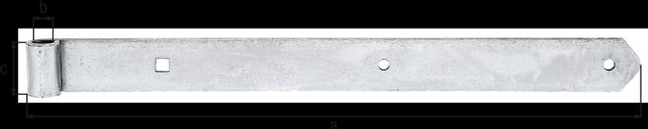 Image du produit GAH Paumelle Longueur 500 x 16 x 45 mm Épaisseur 5 mm Acier galvanisé passivé à film épais Ø 16 mm...