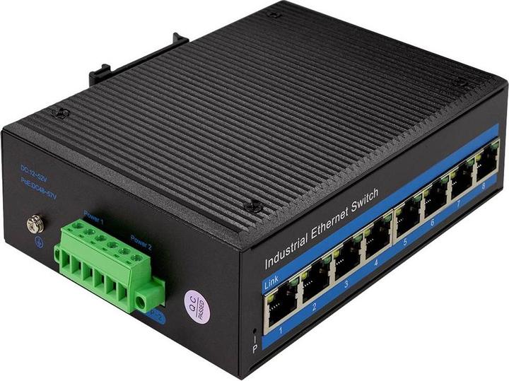 Image du produit LogiLink NS201 Commutateur Fast Ethernet industriel 8 ports 10/100 Mbps montage sur rail PoE (8 Ports)