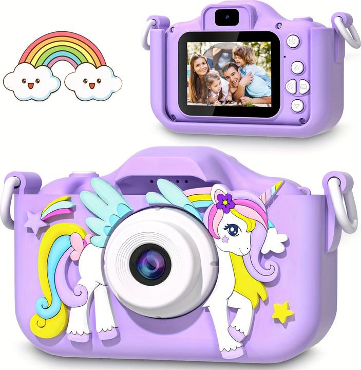 Actual product image Activity Board Toy unicorn digital camera, toy camera for children, 1080P HD children's camera, mini