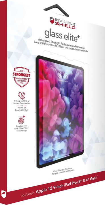 Immagine prodotto Zagg InvisibleShield Glass Elite+ Apple iPad Pro Display 12.9 pollici (1 Pezzo/i, iPad Pro 12.9 2018 (3. Gen), iPad Pro 12.9 2020 (4. Gen))