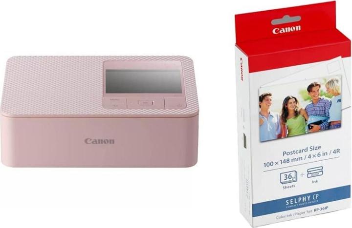 Immagine prodotto Canon Selphy CP1500 Rosa + KP-36IP (Trasferimento termico, Colore)