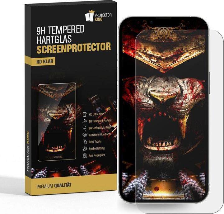 Produktbild Protectorking 1x 3D A++ echtes Tempered 9H Panzerhartglas KLAR (1 Stück, Apple iPhone 13 Pro)