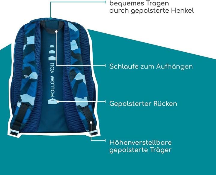 Image du produit Familando Camo Nation Schulrucksack-Set (27 l)