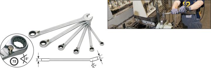 Image du produit HAZET Jeu de clés mixtes à cliquet 606/6-1 ∙ Profil Traction à 12 pans extérieurs ∙ 21 - 32 ∙ Nombr… (21 mm, 22 mm, 24 mm, 27 mm, 30 mm, 32 mm)