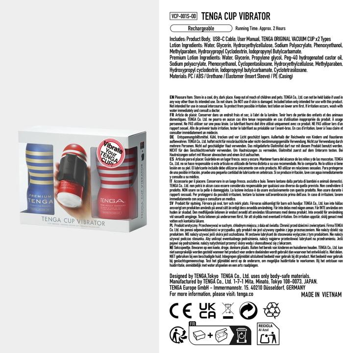 Nutritional values and ingredients Tenga Cup Vibrator