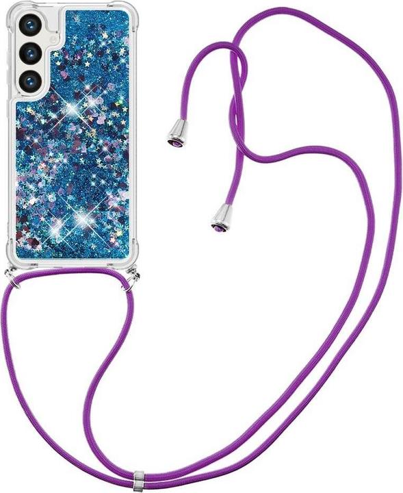 Immagine prodotto Cover-Discount Copertina glitterata con cordino blu (Samsung Galaxy S24+)