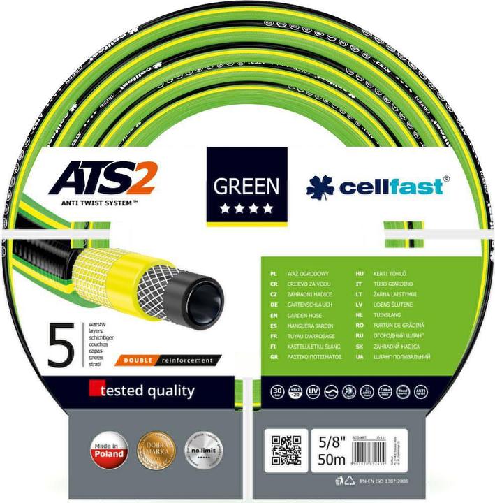 Cellfast Green ATS2 GARDEN HOSE TAILLE : 5/8 "LENGTH : 50m (50 m, 15 mm)