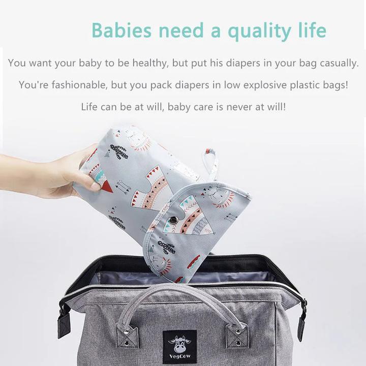 Produktbild Only-Bags.Store Baby Windel Tasche Organizer Wiederverwendbare Wasserdichte Nass/Trocken Tuch Tasche Mummy Lagerung