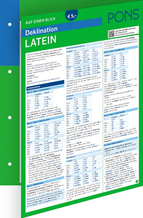 Image du produit Auf einen Blick Deklination Latein (Allemand, Latin, PONS, 2022)